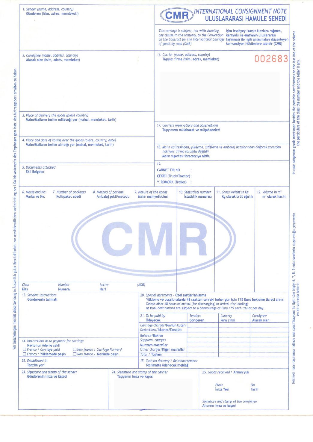 cmr_sample_template ⋆ FREE Online Shipping, Maritime, Logistics